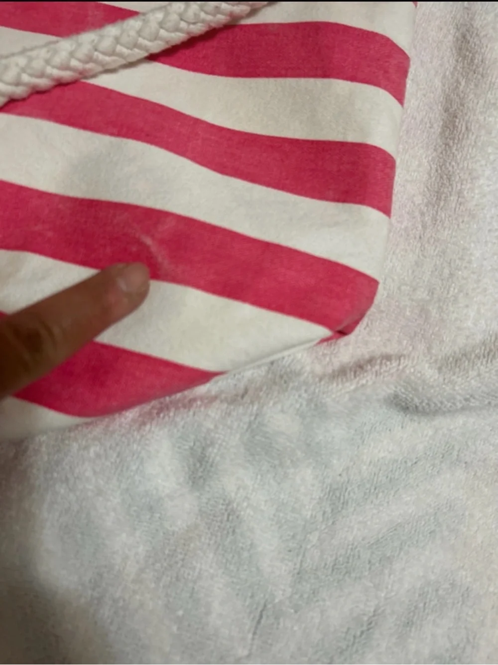 Victoria's Secret Pink & White Striped Canvas Beach Backpack